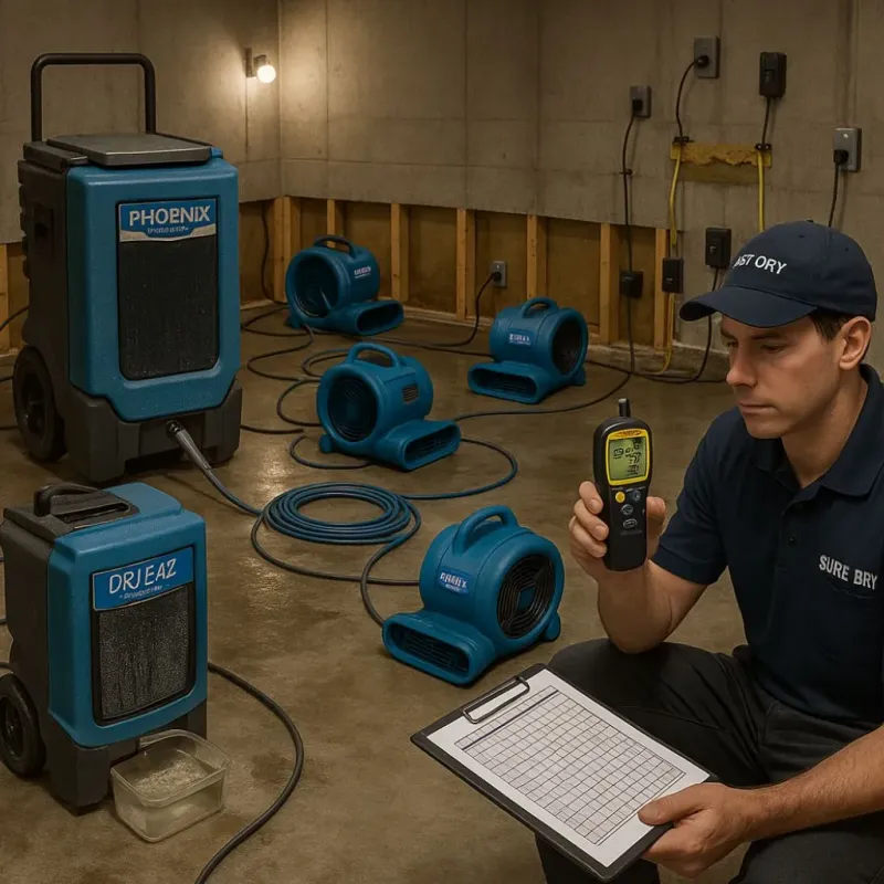 Structural Drying and Dehumidification process in Fort Thompson, SD